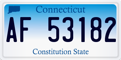 CT license plate AF53182