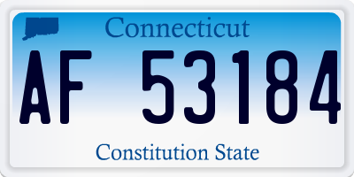 CT license plate AF53184