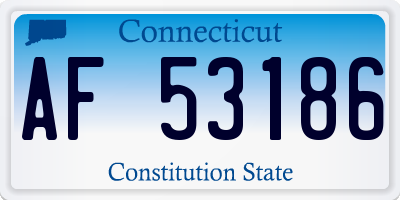 CT license plate AF53186