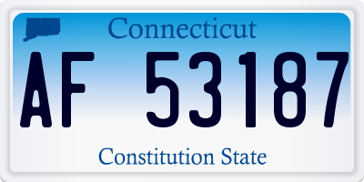 CT license plate AF53187