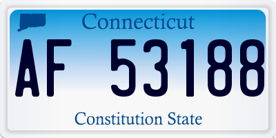 CT license plate AF53188