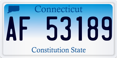 CT license plate AF53189