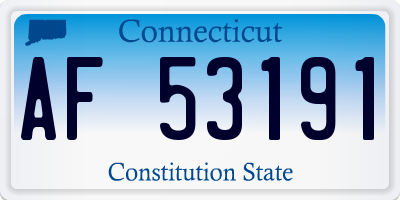 CT license plate AF53191