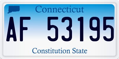 CT license plate AF53195