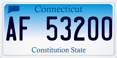 CT license plate AF53200
