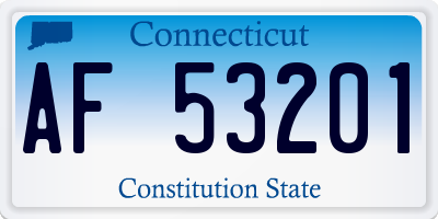 CT license plate AF53201