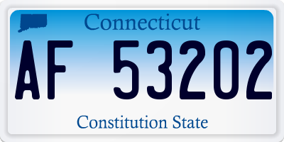 CT license plate AF53202