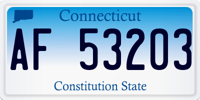 CT license plate AF53203