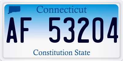 CT license plate AF53204