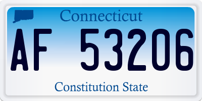 CT license plate AF53206