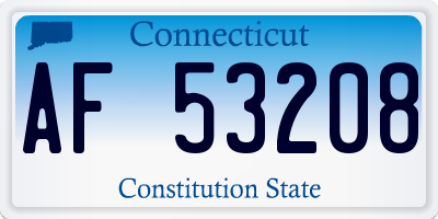 CT license plate AF53208