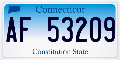 CT license plate AF53209