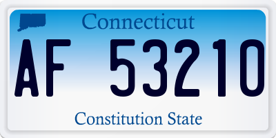 CT license plate AF53210