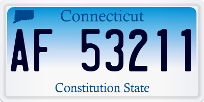 CT license plate AF53211