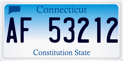 CT license plate AF53212