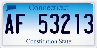 CT license plate AF53213