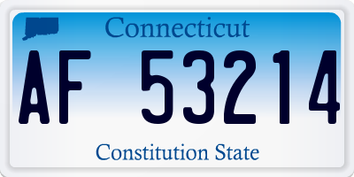 CT license plate AF53214