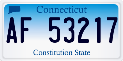 CT license plate AF53217