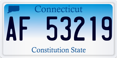 CT license plate AF53219
