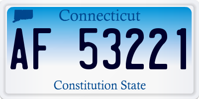 CT license plate AF53221