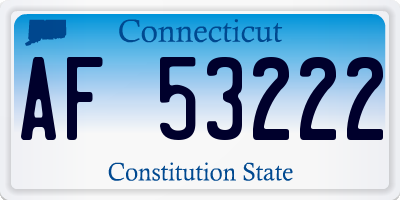 CT license plate AF53222