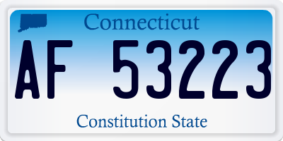CT license plate AF53223