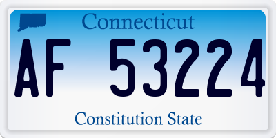 CT license plate AF53224