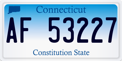 CT license plate AF53227