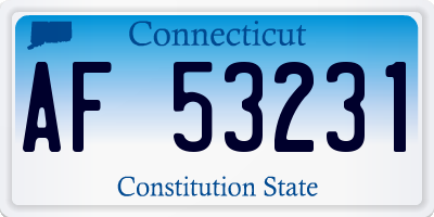 CT license plate AF53231