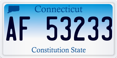 CT license plate AF53233