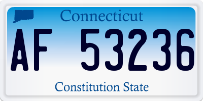 CT license plate AF53236