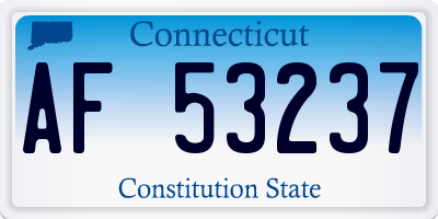 CT license plate AF53237