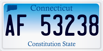CT license plate AF53238