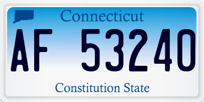 CT license plate AF53240