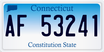 CT license plate AF53241
