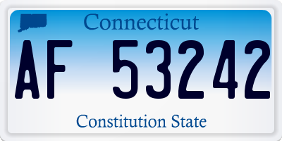 CT license plate AF53242