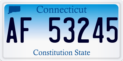 CT license plate AF53245
