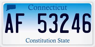 CT license plate AF53246