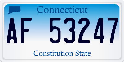CT license plate AF53247