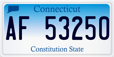 CT license plate AF53250