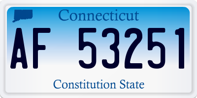 CT license plate AF53251