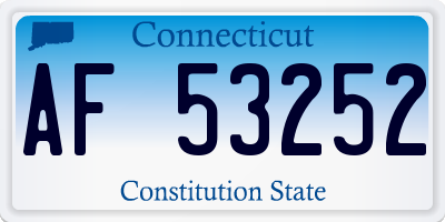 CT license plate AF53252
