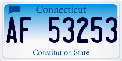 CT license plate AF53253