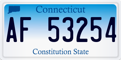 CT license plate AF53254