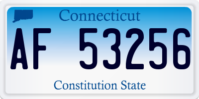 CT license plate AF53256