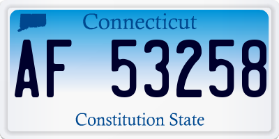 CT license plate AF53258