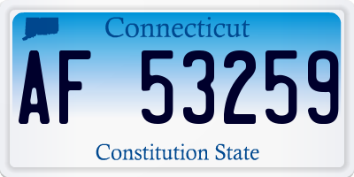 CT license plate AF53259
