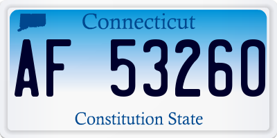 CT license plate AF53260