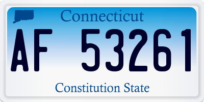 CT license plate AF53261