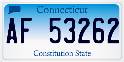CT license plate AF53262
